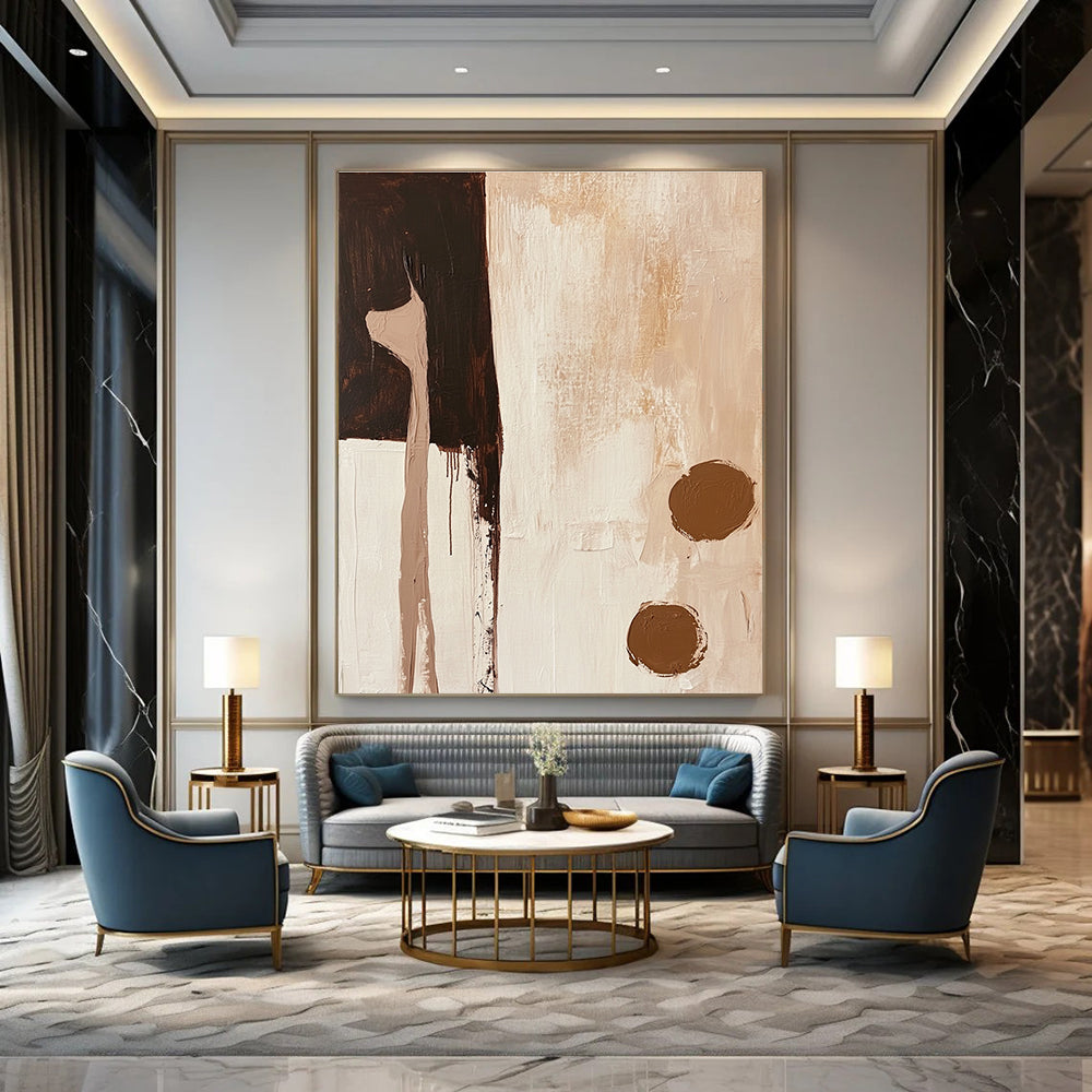 Earthy Toned Abstract Collage Painting for Rustic - Modern Cabins GAB1158