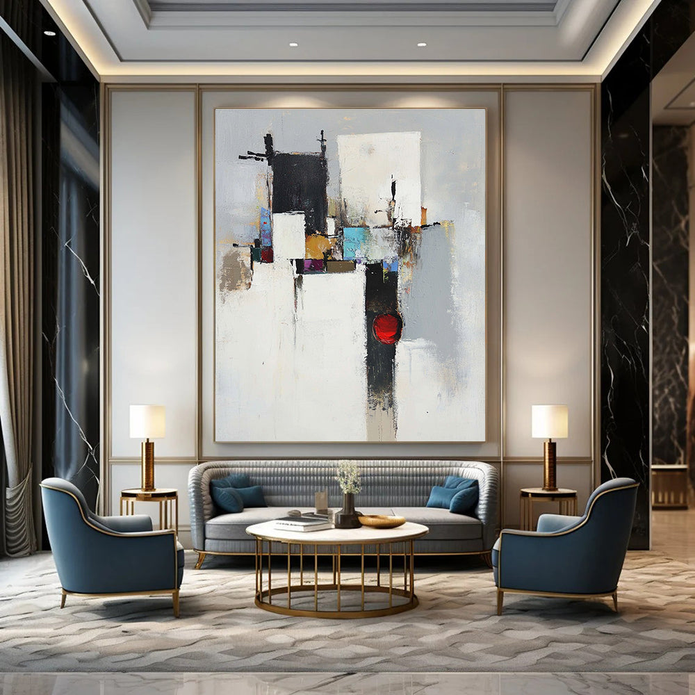 Colorful Geometric Abstract Painting for Modern - Styled Offices GAB1090