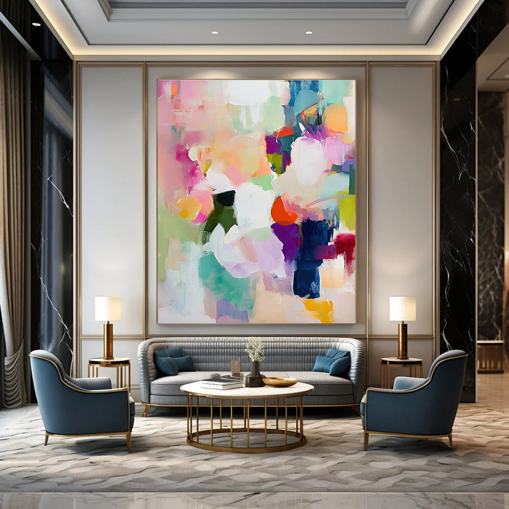 Pastel Color Burst Abstract Painting for Light - Hearted Breakfast Nooks GAB0911