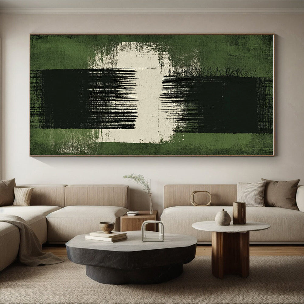 Green and Black Abstract Painting with Bold Simplicity WINK110