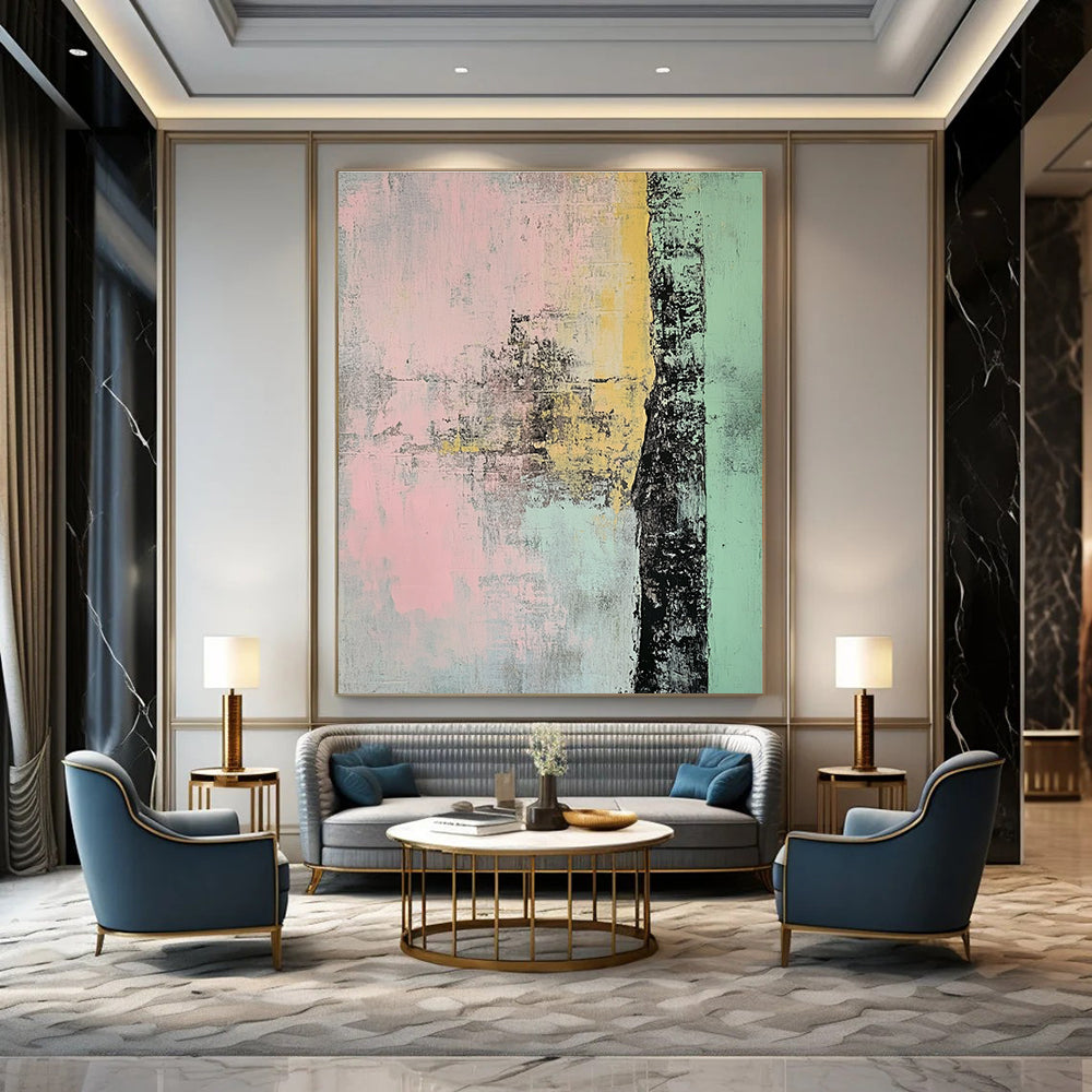 Textured Abstract in Pastels Painting for Bohemian - Style Boutiques GAB1225