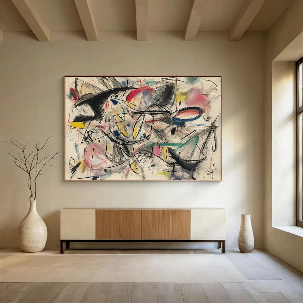 Colorful Chaotic Abstract Painting with Dynamic, Expressive Energy ABS461