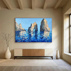 Sea Rocks Abstract Painting for Beachfront Home Studies YHT478