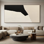 Angular Black and White Form Abstract Painting with Sharp Contrast WINK166