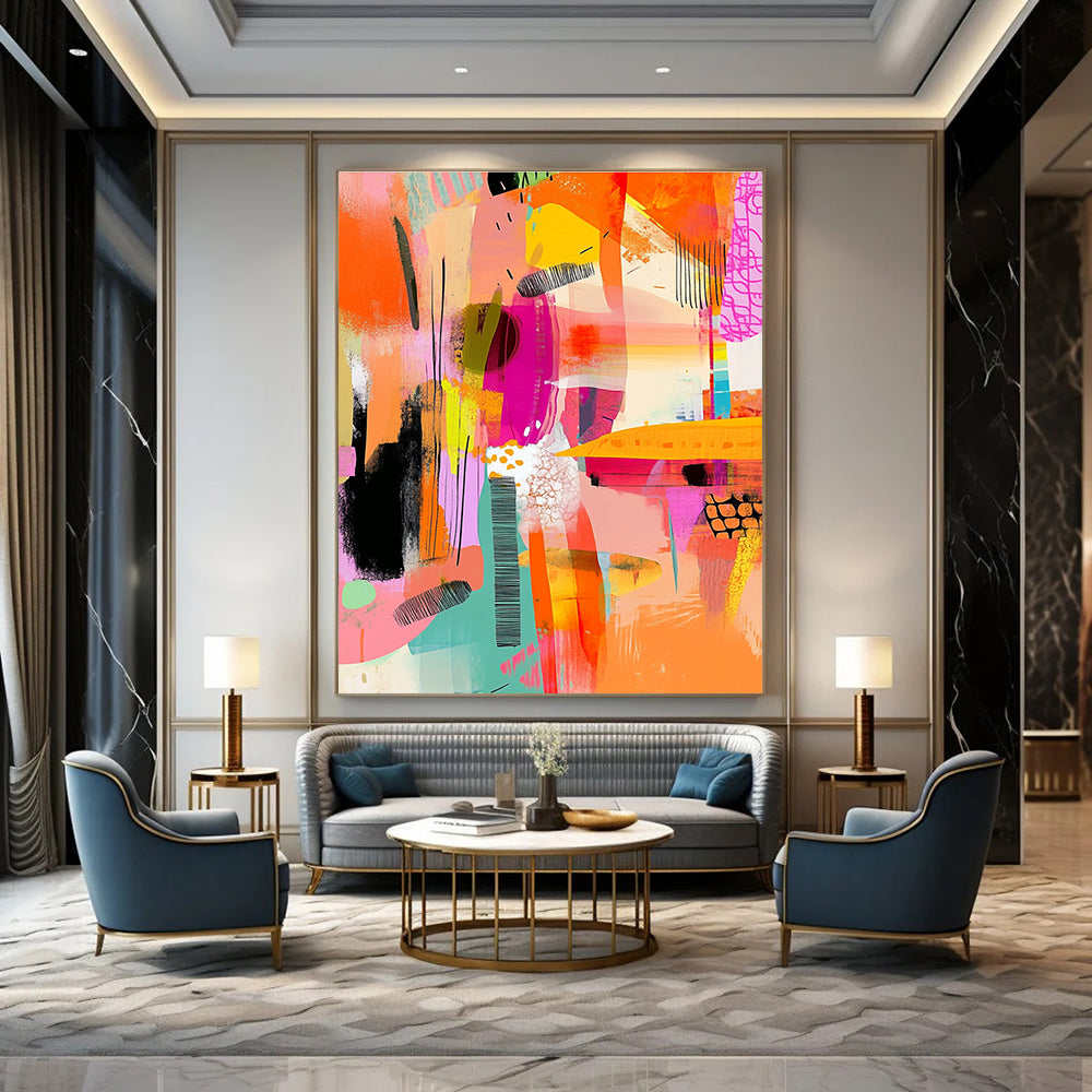 Vibrant Color Collage Abstract - Energetic Modern Abstract Art GAB0481