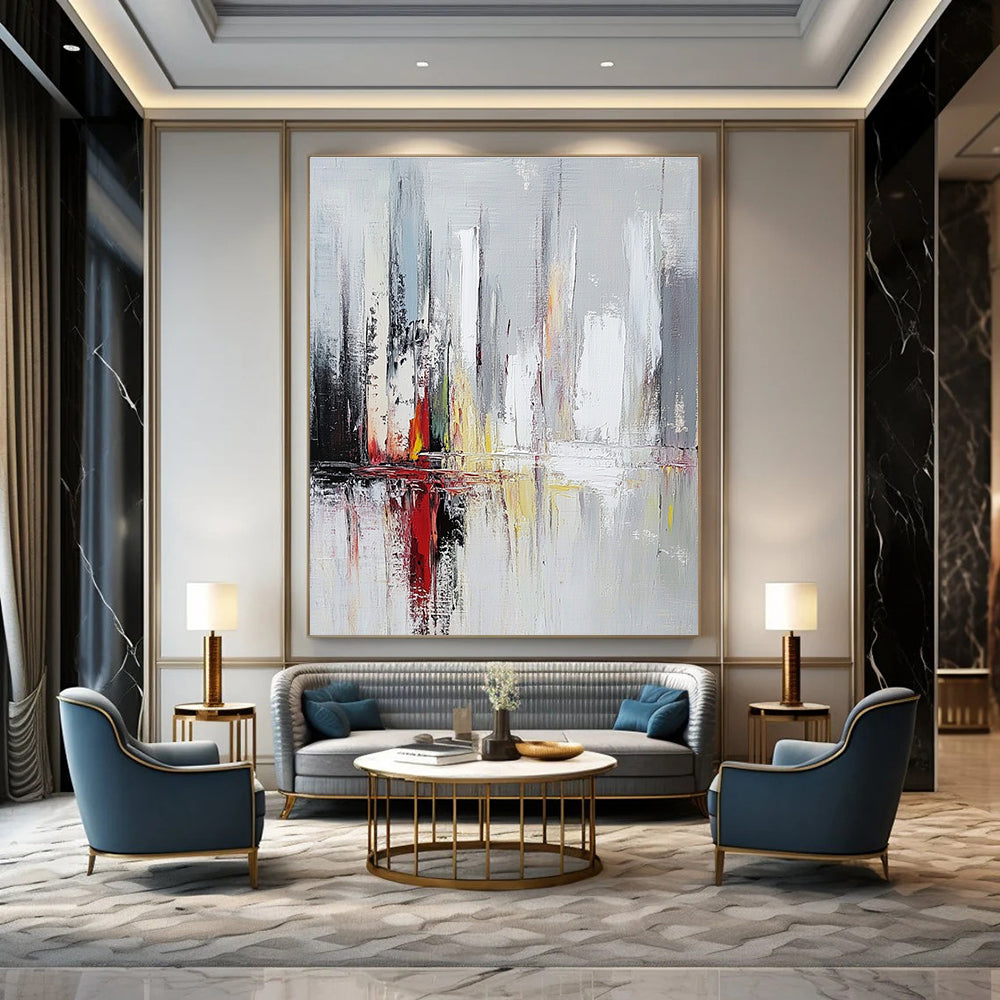 Subtle City Reflections - Muted Urban Abstract Painting GAB0575