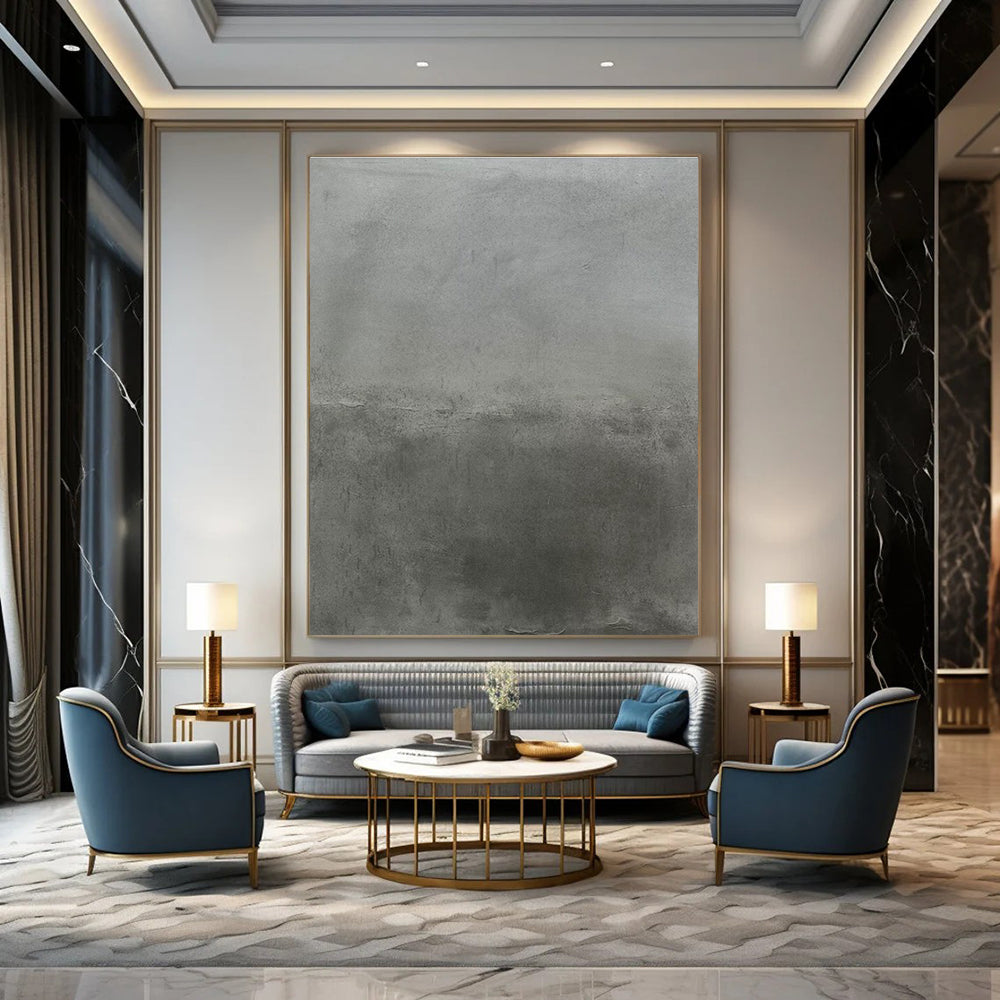 Gray Textured Abstract Painting for Industrial - Style Interiors HENG520