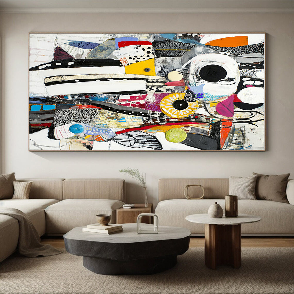 Collage - Style Abstract Painting with Eclectic Charm WINK757