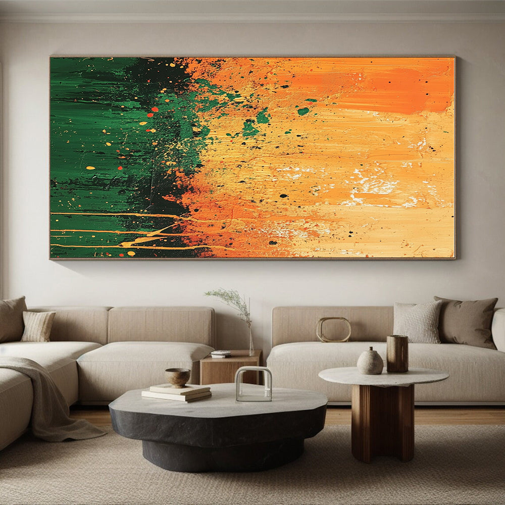 Splattered Field Abstract Painting with Playful Nature Energy WINK492