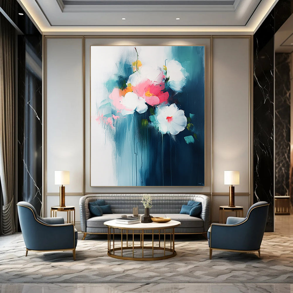 Abstract Flower Bouquet Painting for Romantic Dining Areas GAB1145