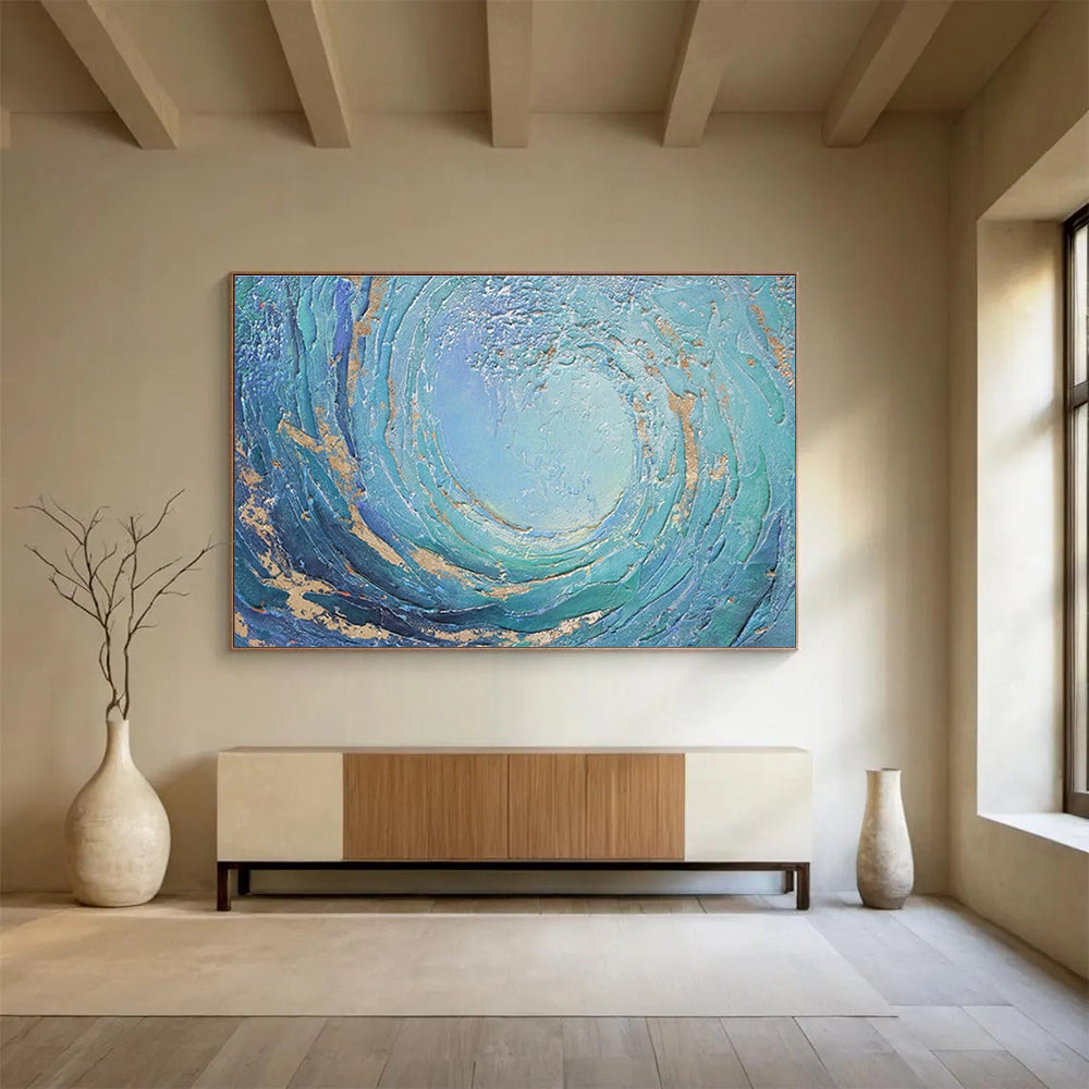 Swirling Sea Abstract Painting for Nautical - Themed Bars YHT256