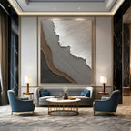 Subtle Neutral Textured Layers Abstract Painting for Calm Interiors HENG269