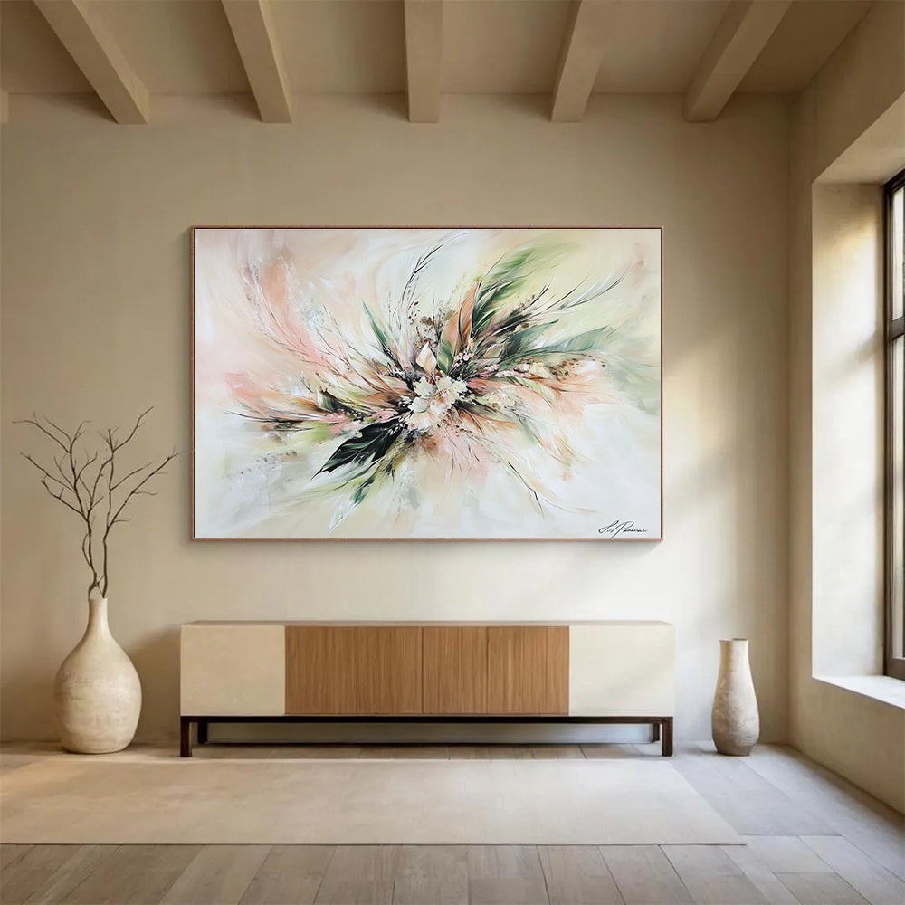 Delicate Floral Bouquet Art Capturing Romantic Essence with Gentle Brushstrokes Abstract Painting ABS146