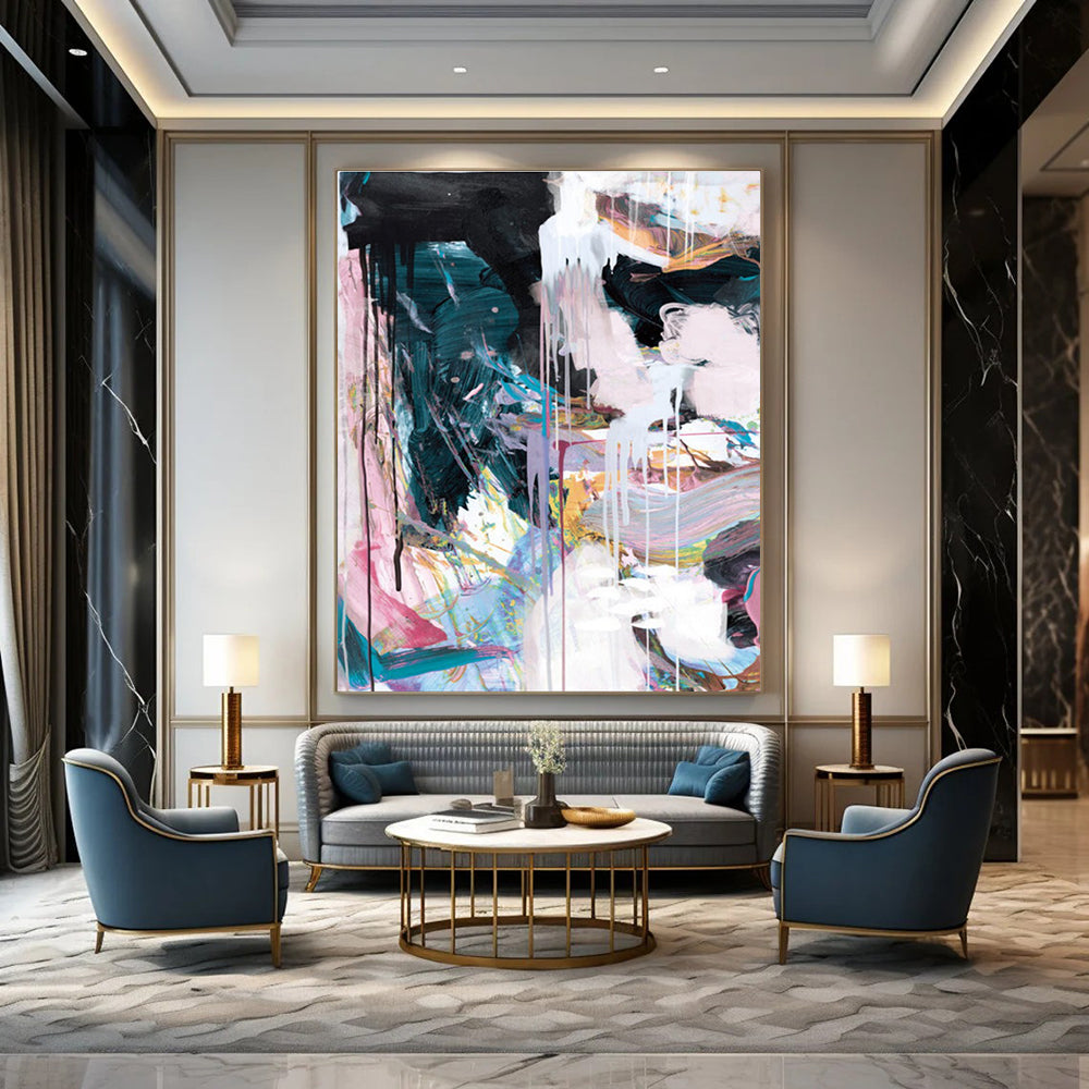 Colorful Dripping Abstract Painting for Creative Art Studios HENG191
