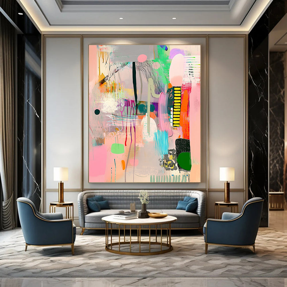 Colorful Abstract Collage Art of Energetic Expression GAB0175