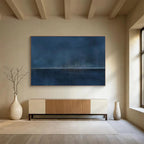 Dark Rainy Sea Abstract Painting for Nautical - Themed Home Theaters YHT272