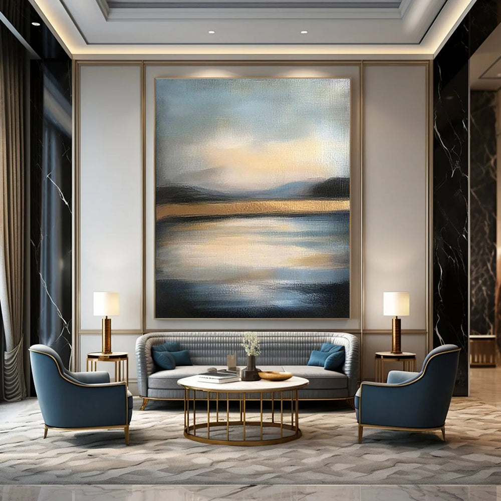 Misty Landscape Abstract Painting with Subtle Hues GAB0001