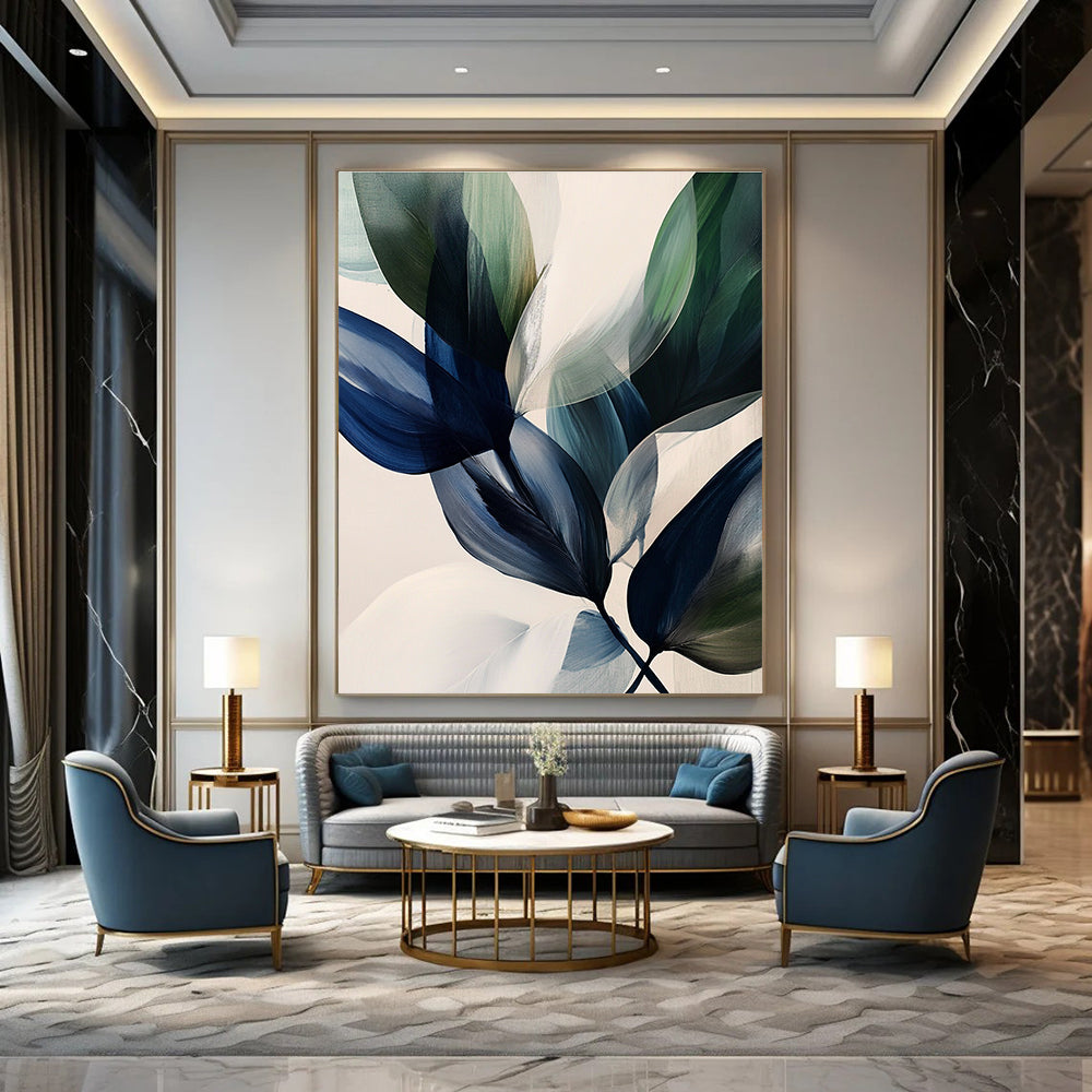 Transparent Abstract Leaves Painting for Modern Living Rooms GAB1149