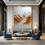 3D Mountain Abstract Painting with Metallic Accents GAB0004
