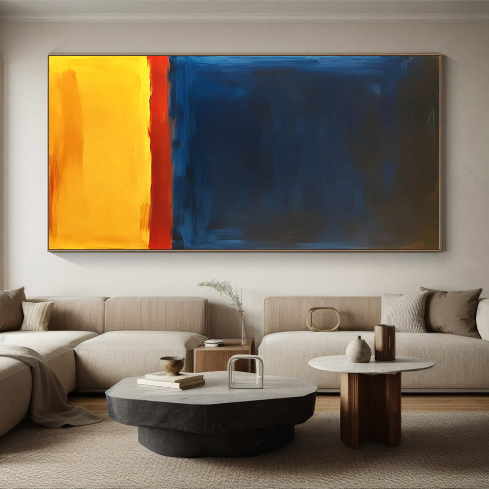 Blue Red Yellow Abstract Painting with Color Block Simplicity WINK544