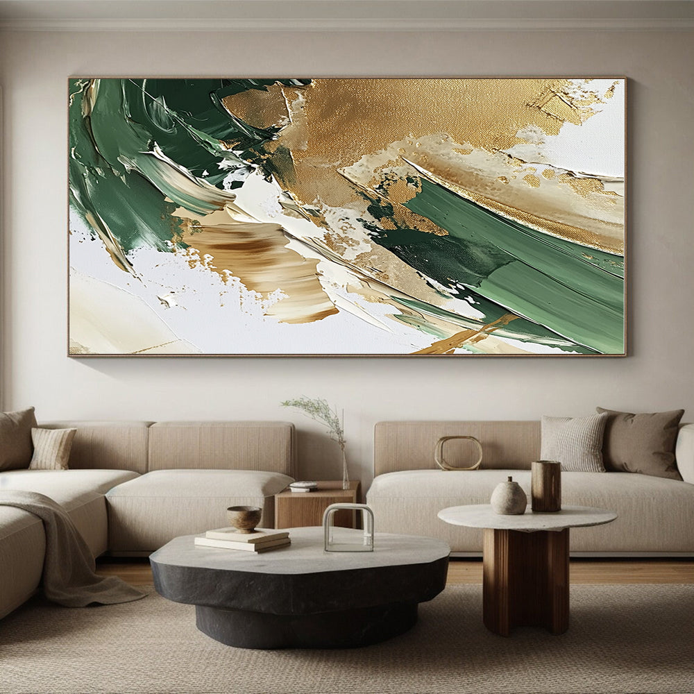 Green Gold Abstract Textures Painting with Nature - Inspired Hues WINK647
