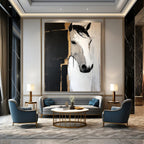 Horse Head Abstract - Stylized Equestrian Abstract Painting GAB0648