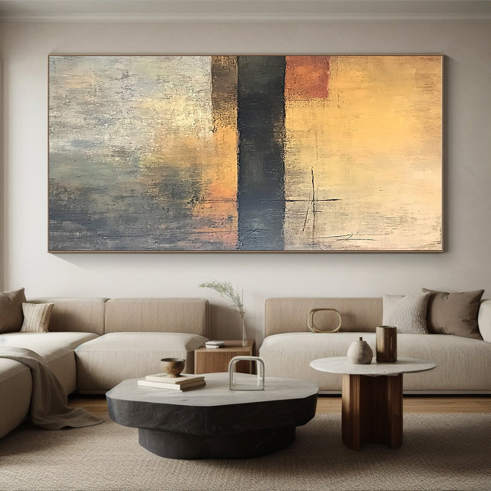Minimalist Horizon Abstract Painting with Quiet Contemplation WINK762