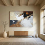 Neutral Tone Abstract Angles Painting with Subtle, Sophisticated Dynamics ABS486