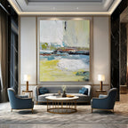Vibrant Abstract Landscape Abstract Painting for Art Gallery Installations HENG052