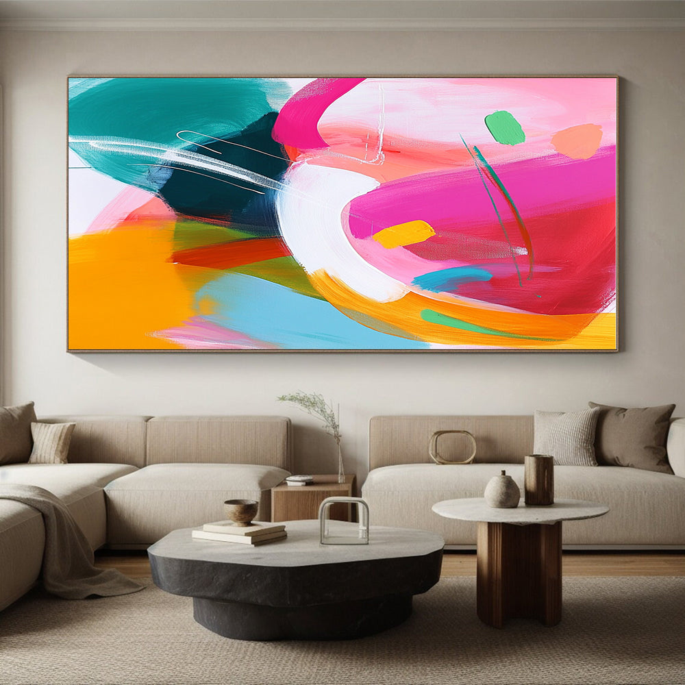 Vibrant Color Fusion Abstract Painting with Bold Vitality WINK298