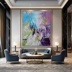 Colorful Eclectic Abstract Painting for Creative Coworking Spaces HENG472