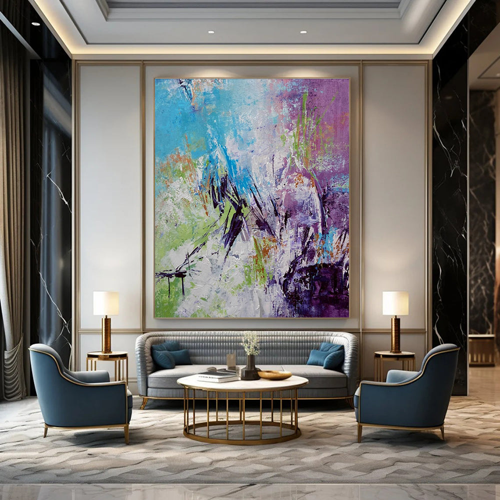 Colorful Eclectic Abstract Painting for Creative Coworking Spaces HENG472