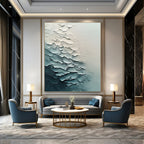 Blue Textured Waves - Minimalist Abstract Painting GAB0636