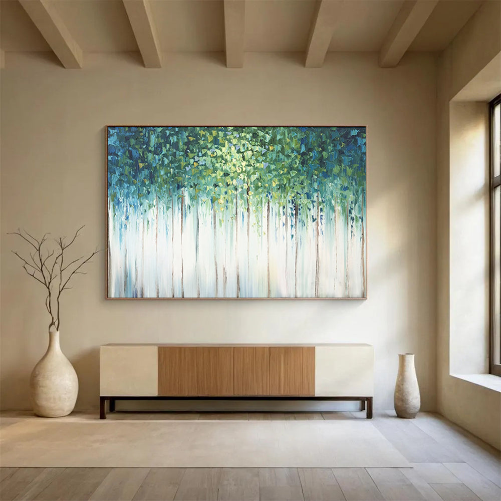 Forest Canopy Abstract Painting for Wellness Centers YHT206