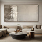 Gray and White Minimalist Abstract Painting with Calm Simplicity WINK249