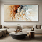 Beige Gray Brown Abstract Painting with Textured Serenity WINK477