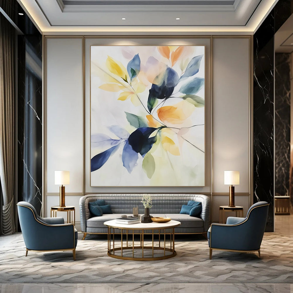 Colorful Leaf Abstract Painting for Botanical - Themed Boutiques GAB0987
