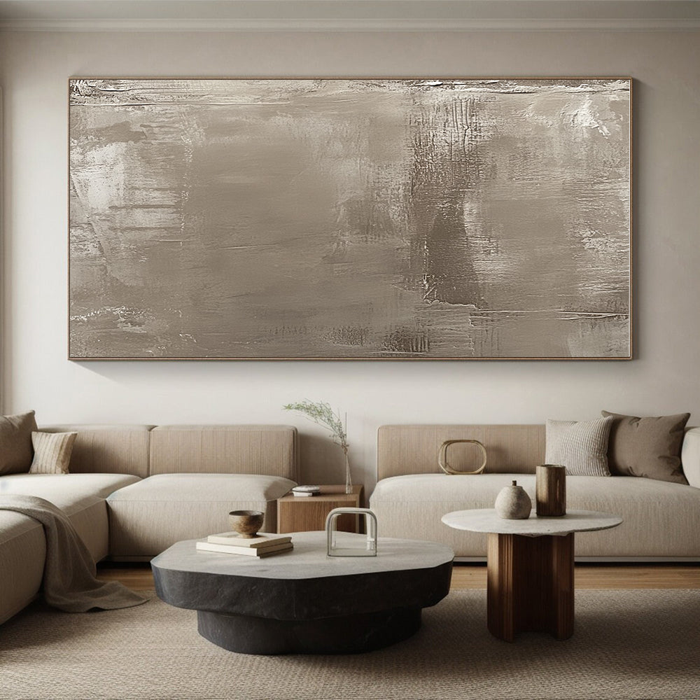 Beige Textured Layers Abstract Painting with Understated Sophistication WINK103