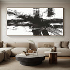Black and White Dynamic Abstract Painting with Bold Strokes WINK820