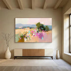 Colorful Rural Landscape Abstract Painting with Vivid Hues ABS263