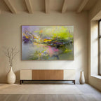 Bright Color Fusion Abstract Painting with Vivid, Harmonious Blends ABS463