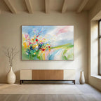 Colorful Floral Landscape Abstract Painting with Vivid Brushstrokes ABS244