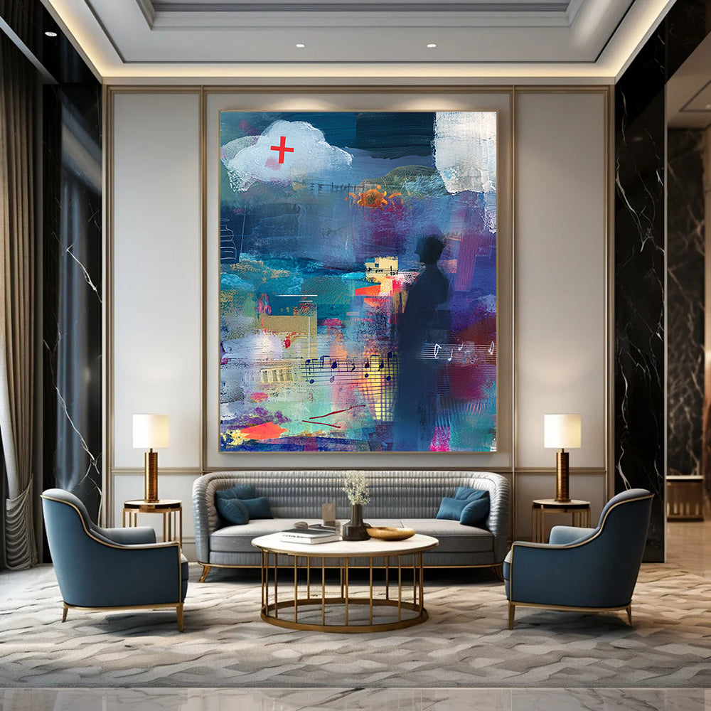 Collage - Style Abstract Painting for Art - Centric Cafes GAB1054