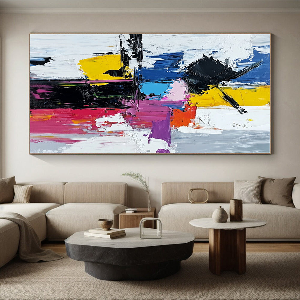 Colorful Block Abstract Painting with Vibrant Energy WINK732