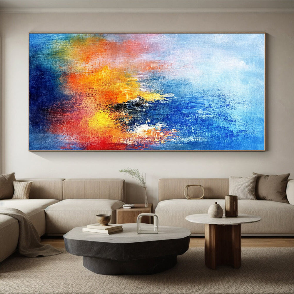 Blue Orange Pink Abstract Painting with Dreamy Blends WINK514