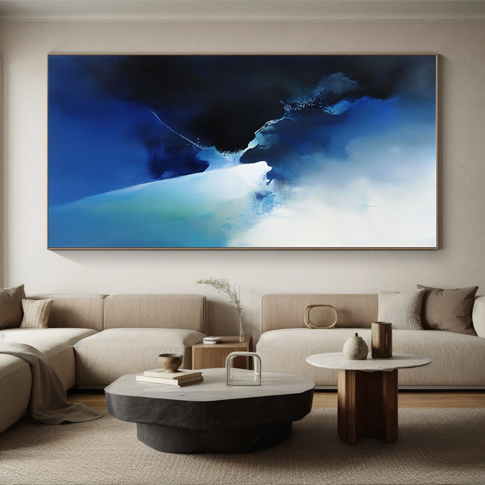 Blue - White Abstract Mist Painting with Ethereal Calm WINK401