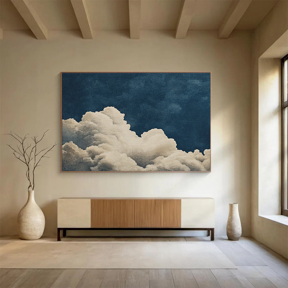 Minimalist Clouds on Dark Blue  Calm Skies ABS114