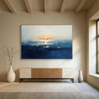 Sunset Sea Abstract Painting with Soft Color Blends ABS277