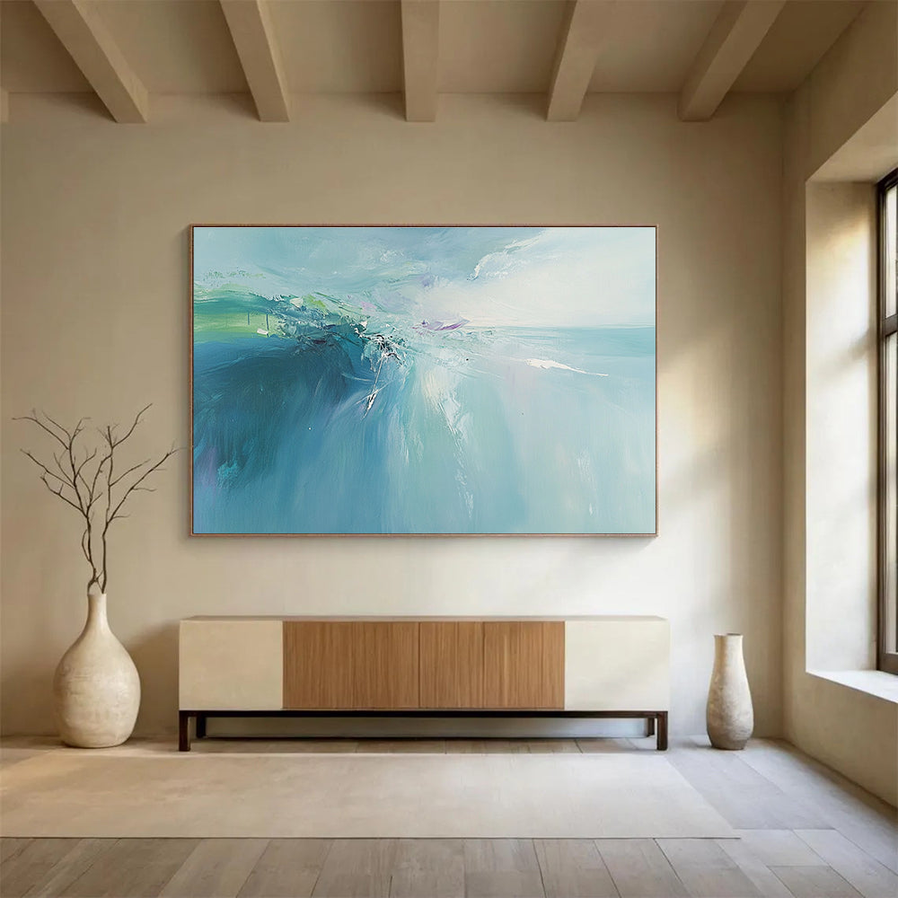 Soft Blue Sea - Sky Abstract Painting ABS208
