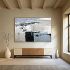 Monochrome Block Abstract Painting for Modern Corporate Offices YHT152